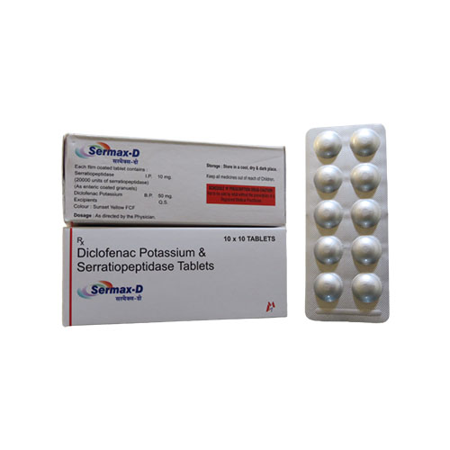 Diclofenac Potassium BP and Serratiopeptidase Tablets 